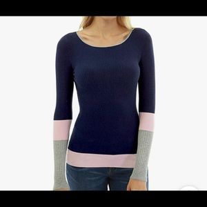Crew neck color block sweater